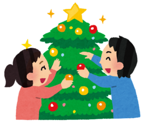 クリスマスの飾りつけ