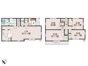 船橋市咲が丘4丁目の新築一戸建て住宅間取図