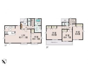 二和向台駅より徒歩１７分全26棟の２２号棟間取図