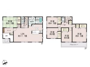 船橋市三咲６丁目の新築一戸建住宅間取図