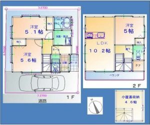 鎌ケ谷市南初富3丁目の新築一戸建て住宅間取