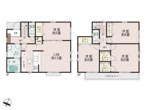 鎌ケ谷市東道野辺１５号間取図